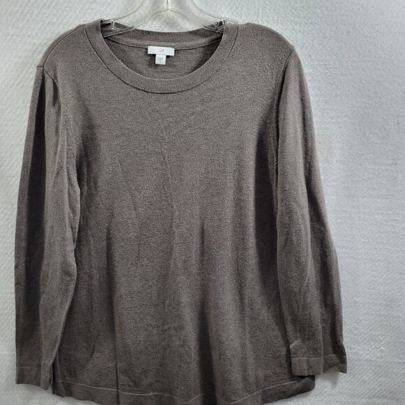 J. Jill Brown Long Sleeve Light Weight Sweater Size M 11424-0615 - Picture 2 of 5